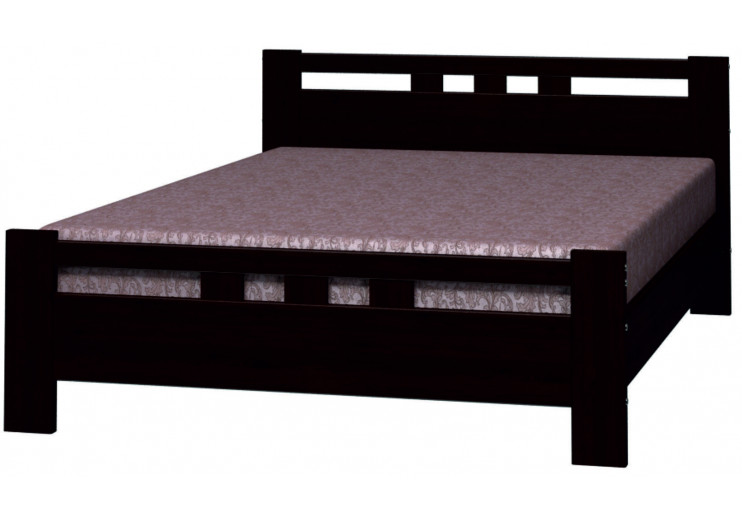 Кровать деревянная Вероника-2 ( темный  орех) + основание ортопедическое