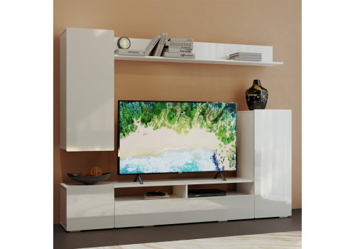 Гостиная Диаманд белый глянец