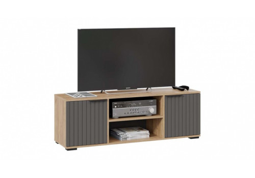 Хилтон тумба под ТВ Исп.2 - 413.12 Дуб Крафт золотой, Графит матовый