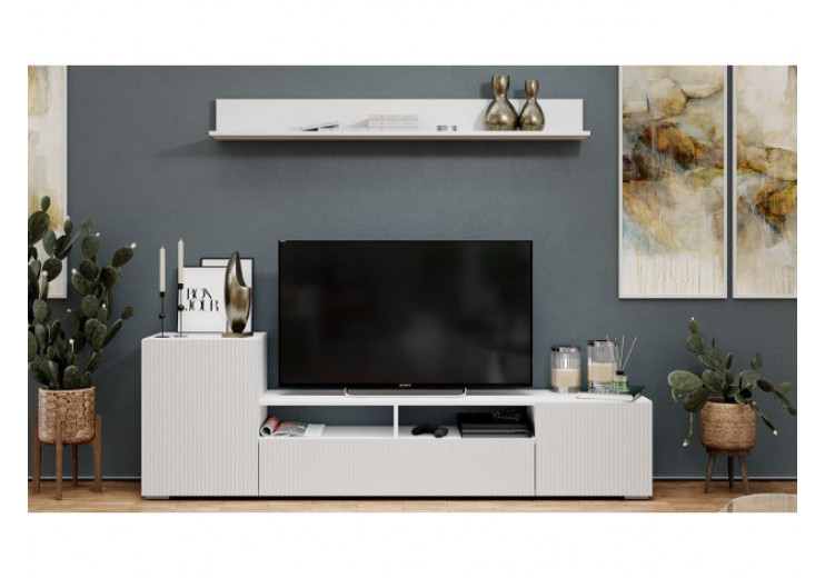 Гостиная Сильвия тип 2 (ясень белый/белый)