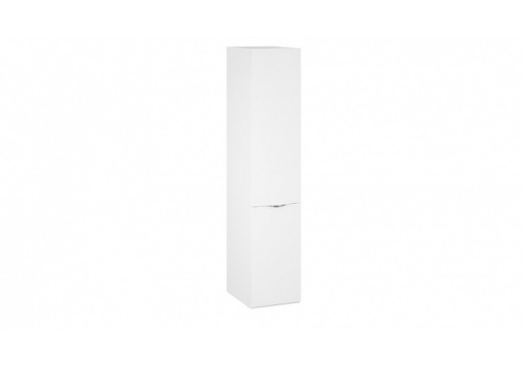 Шкаф для белья 580 с 1 дверью со стеклом Глосс - СМ- 319.07.001 Белый Жемчуг, Белый глянец, Стекло