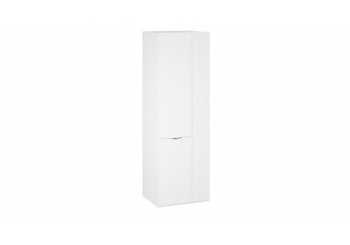 Шкаф угловой 580 с 1 дверью со стеклом Глосс - СМ- 319.07.006 Белый Жемчуг, Белый глянец, Стекло