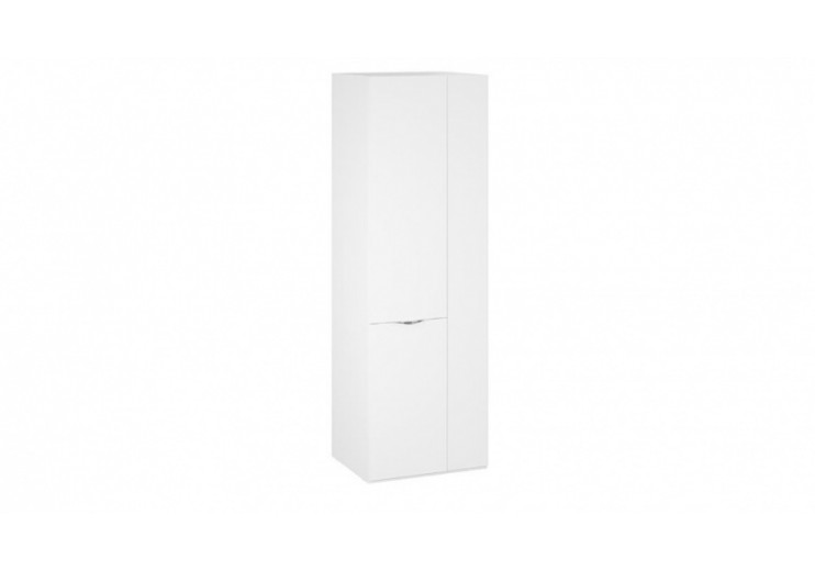 Шкаф угловой 580 с 1 дверью со стеклом Глосс - СМ- 319.07.006 Белый Жемчуг, Белый глянец, Стекло