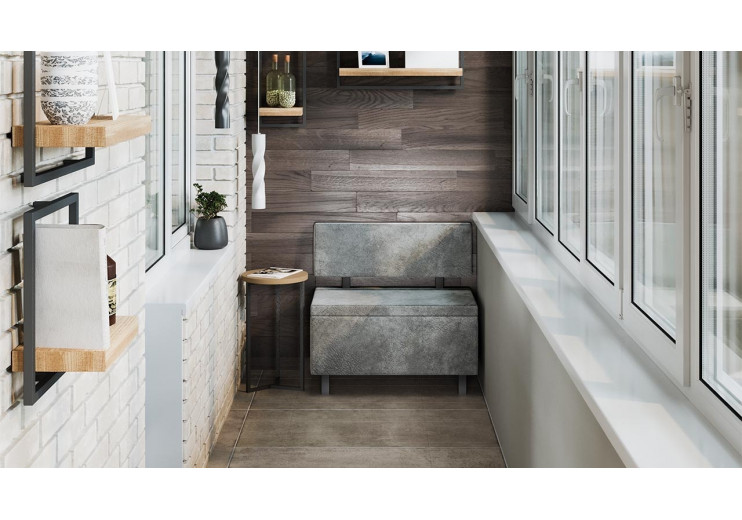 Скамья прямая «Брайтон» (800 мм) Венге Цаво, Wellmart Silver