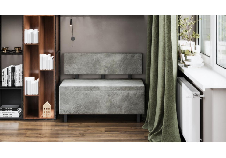 Скамья прямая «Брайтон» (1000 мм) Венге Цаво, Wellmart Silver