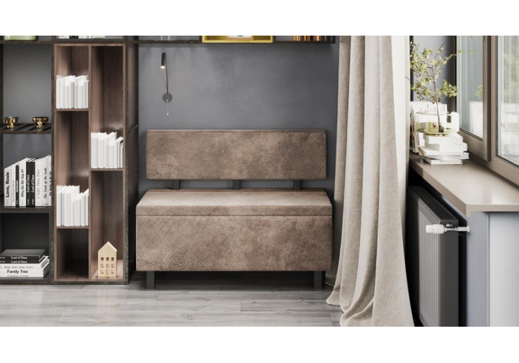 Скамья прямая «Брайтон» (1000 мм) Венге Цаво, Wellmart Latte