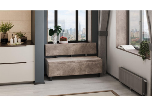 Скамья прямая «Брайтон» (1300 мм) Венге Цаво, Wellmart Latte