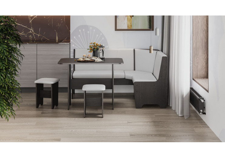 Кухонный уголок «Техас» Исп.1 Венге, Экокожа белая