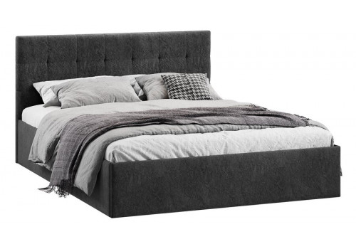Кровать без ПМ «Джоли» Тип 1 (без подъемного механизма) Микровелюр Wellmart Graphite