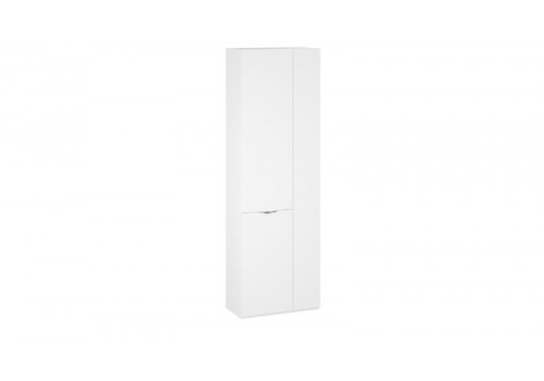 Шкаф угловой (366) с 1 дверью со стеклом «Глосс» - СМ-319.07.016 Белый Жемчуг, Белый глянец, Стекло