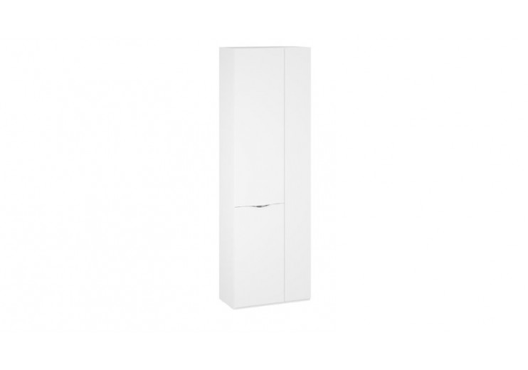 Шкаф угловой (366) с 1 дверью со стеклом «Глосс» - СМ-319.07.016 Белый Жемчуг, Белый глянец, Стекло