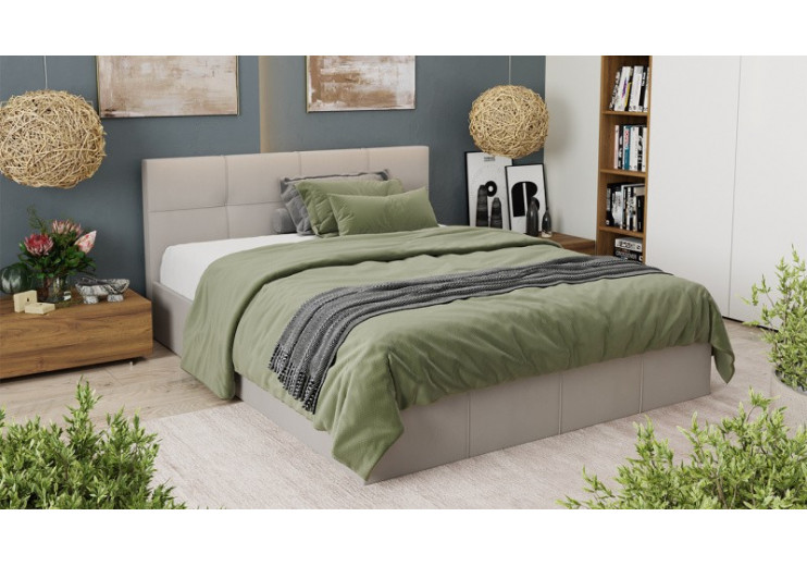 Кровать с ПМ «Лора» (с подъемным механизмом) с заглушиной Велюр Confetti Cream