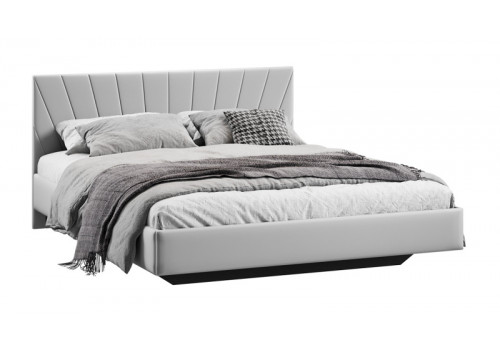 Кровать без ПМ «Эвори» Тип 1 (без подъемного механизма) Велюр Confetti Silver