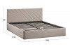 Кровать с ПМ «Кевия» Тип 1 (с подъемным механизмом) с заглушиной Велюр Confetti Smoke