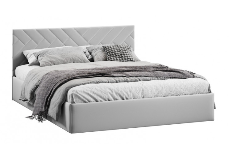 Кровать с ПМ «Кевия» Тип 1 (с подъемным механизмом) с заглушиной Велюр Confetti Silver
