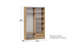 Шкаф-купе с 2 глухими дверями «Оскар Скания» Ручка серебро, Дуб Крафт золотой, Белый снег, Дуб тортугга