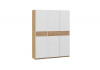 Шкаф-купе с 3 глухими дверями «Оскар Скания» Ручка белая, Дуб Крафт золотой, Белый снег, Дуб тортугга