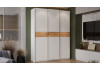 Шкаф-купе с 3 глухими дверями «Оскар Скания» Ручка серебро, Белый снег, Дуб тортугга