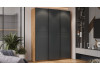 Шкаф-купе с 3 глухими дверями «Оскар Скания» Ручка черная, Дуб Крафт золотой, Серый графит, Графит матовый