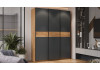 Шкаф-купе с 3 глухими дверями «Оскар Скания» Ручка черная, Дуб Крафт золотой, Серый графит, Дуб тортугга