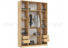 Шкаф 4-х створчатый (1600) Марвэл (дуб крафт/браш вайт)