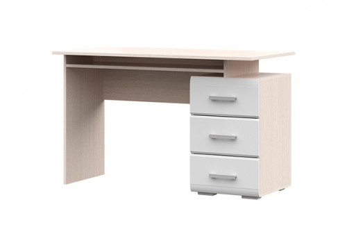 Стол компьютерный Симба дуб белфорд - белый глянец