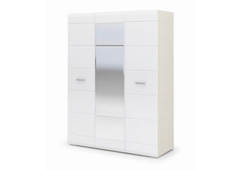 Шкаф 3х ств Симба дуб белфорд - белый глянец