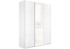 Шкаф-купе Прайм 3-х дверный (ЛДСП/Стекло белое/ЛДСП) Белый снег
