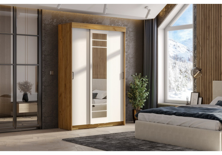 Шкаф-купе ШКП-7 1300 мм золотой/белый 