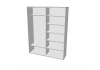 Шкаф купе 2 двери (белый, профиль серебро)